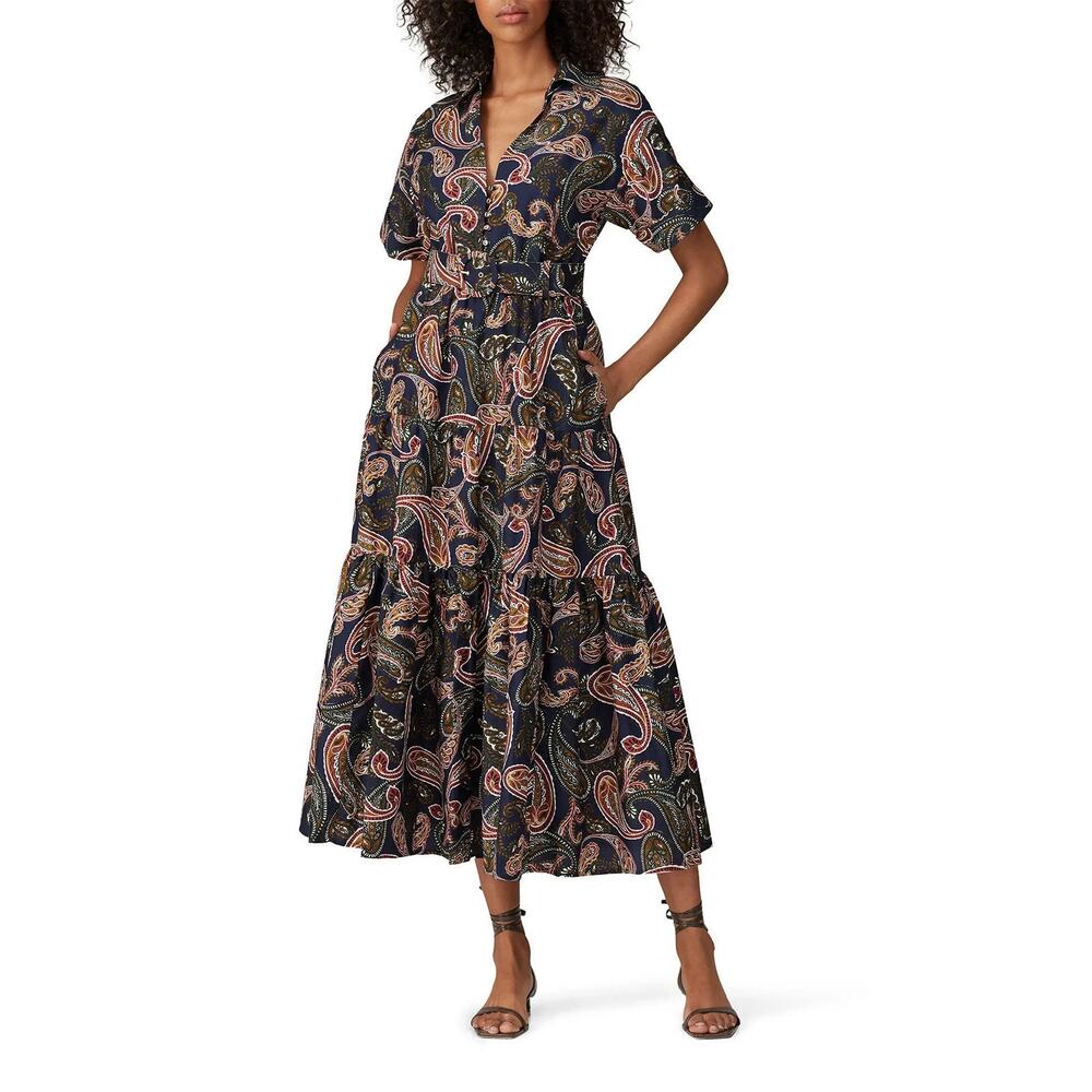 NICHOLAS Amina Paisley Printed Silk Blend Dress Size 6